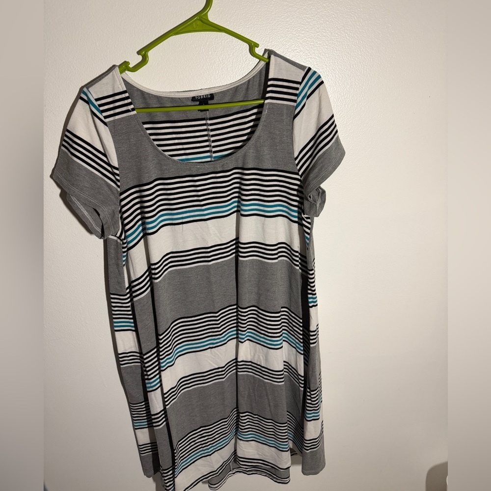 Torrid Striped Short Sleeve Dress